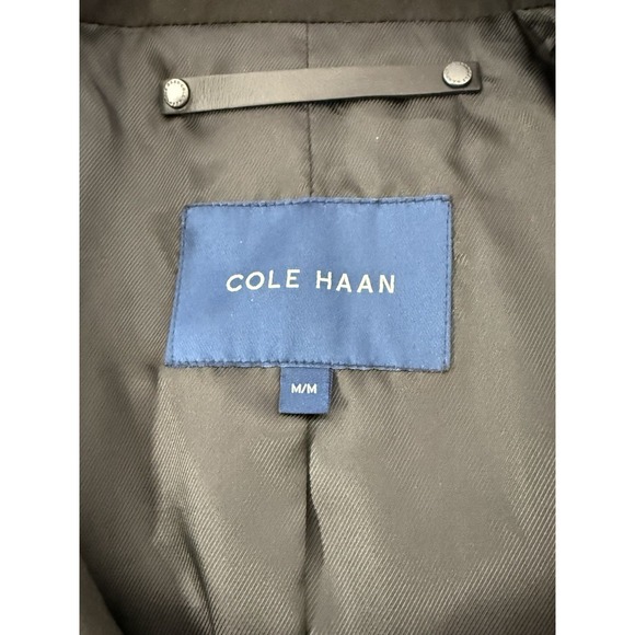 Cole Haan Men's Medium Black Topcoat Stand Collar Lightweight Overcoat - Picture 9 of 10